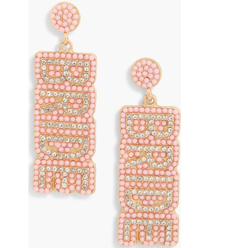 + LEITH + Beaded Bride Drop Earrings
